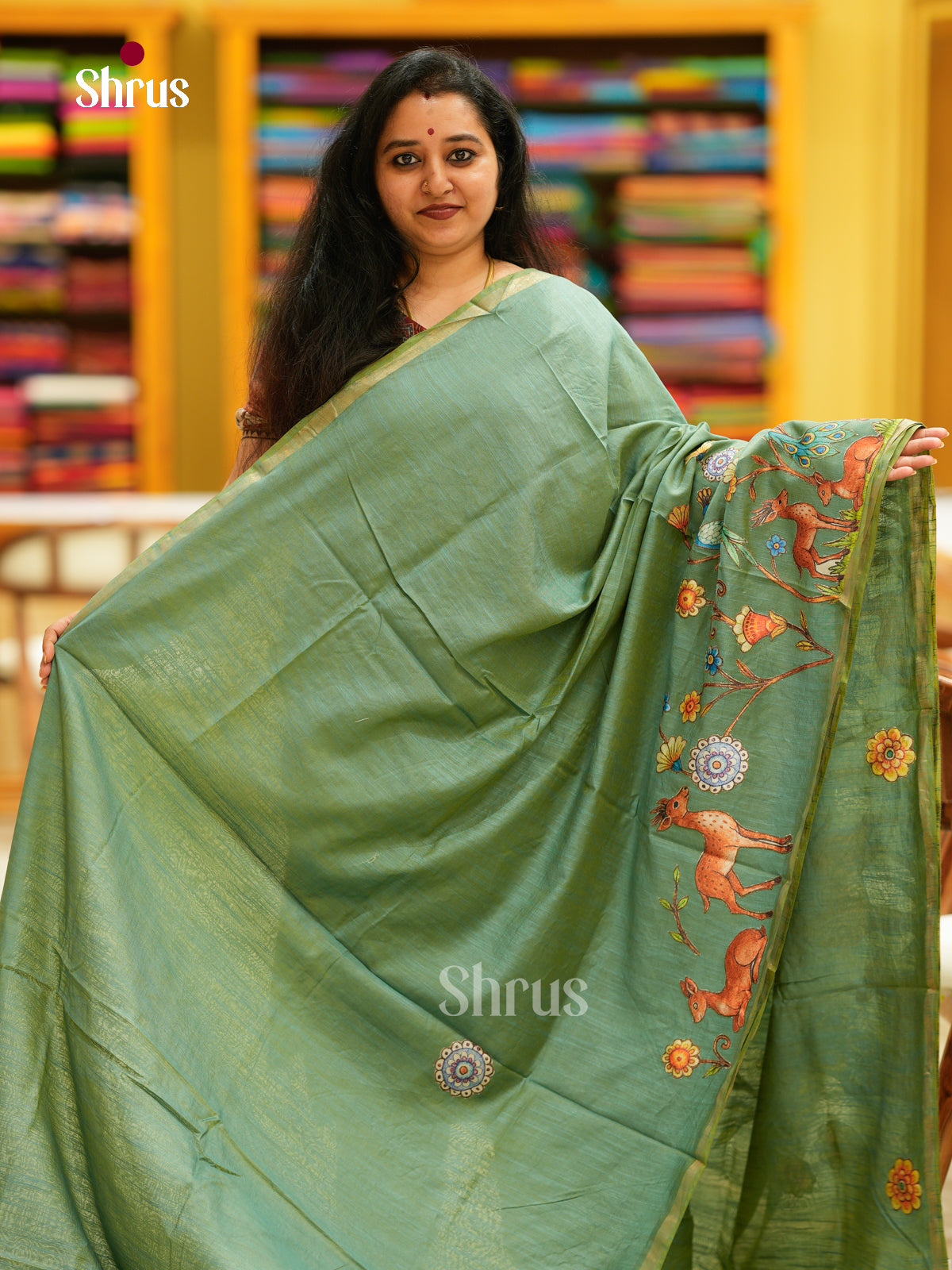 Kalamkari Applique Saree - EGS13036
