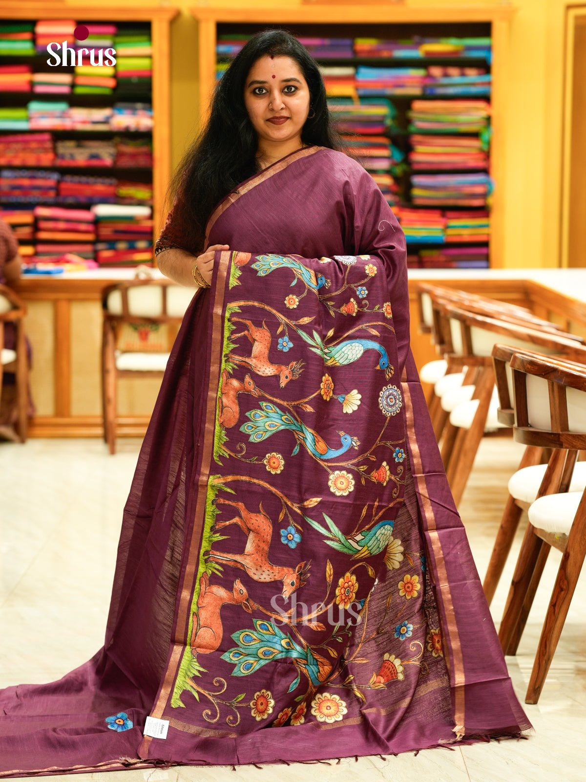 Kalamkari Applique Saree - EGS13037