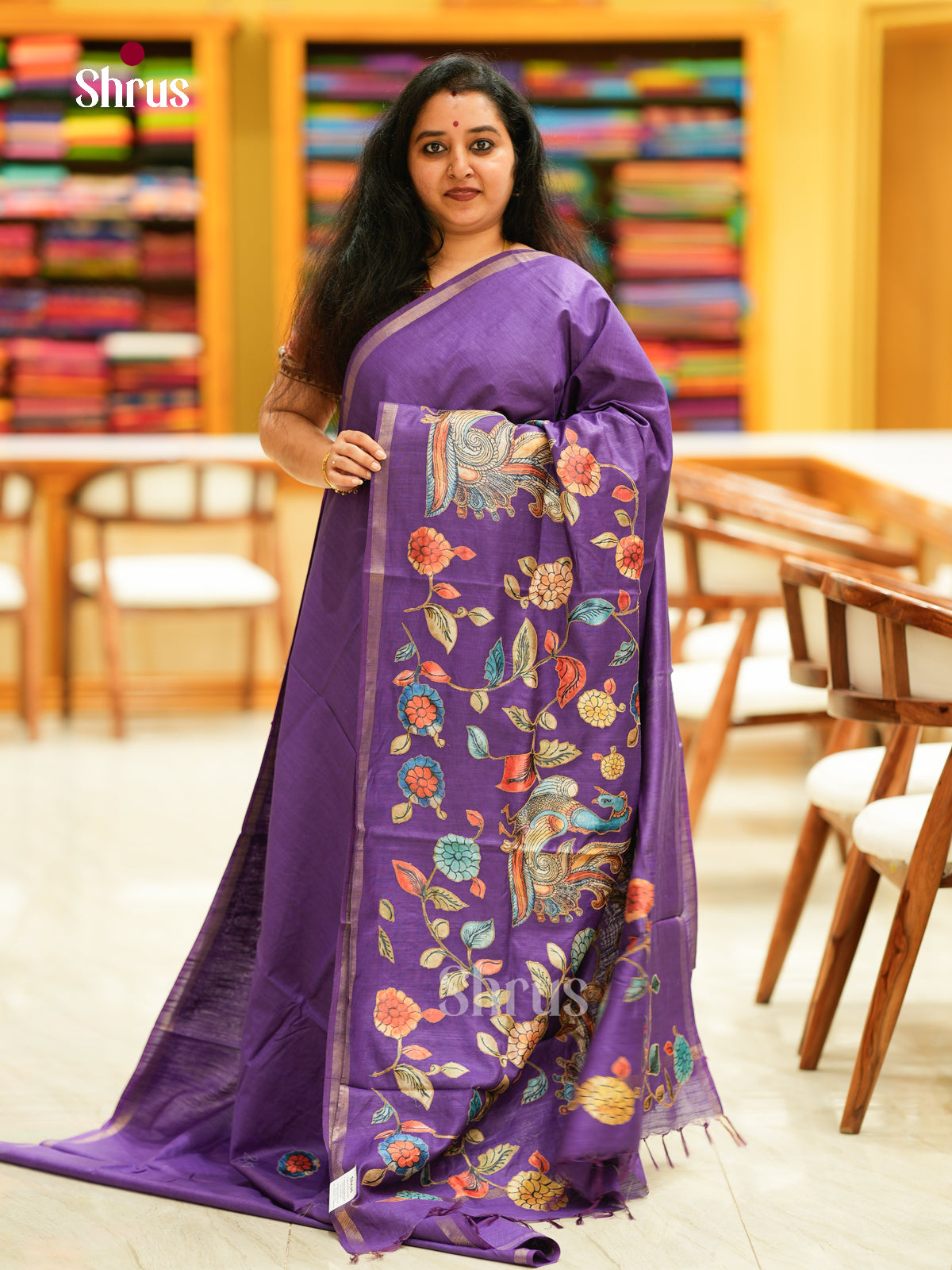 Kalamkari Applique Saree - EGS13045