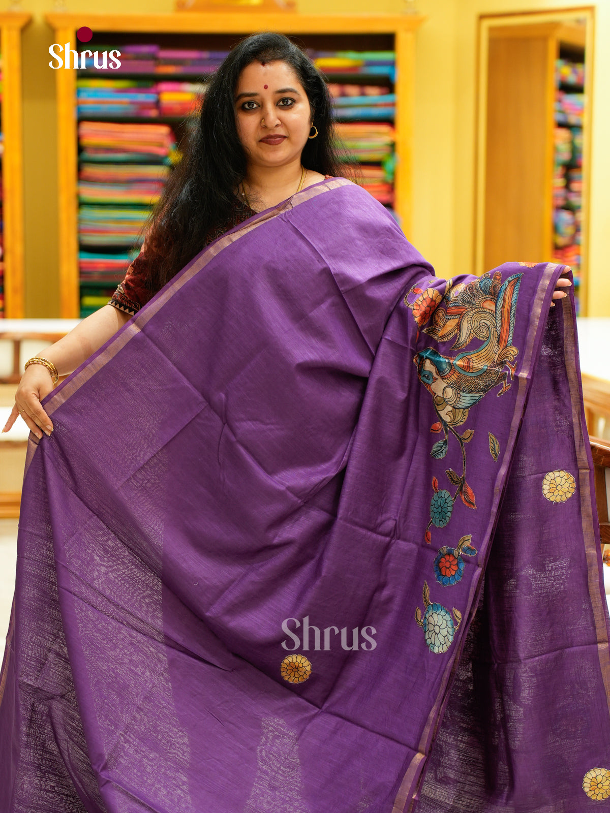 Kalamkari Applique Saree - EGS13047