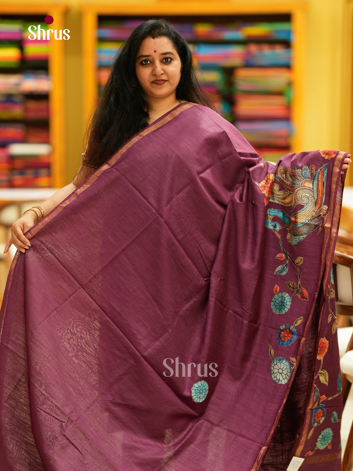 Kalamkari Applique Saree - EGS13049