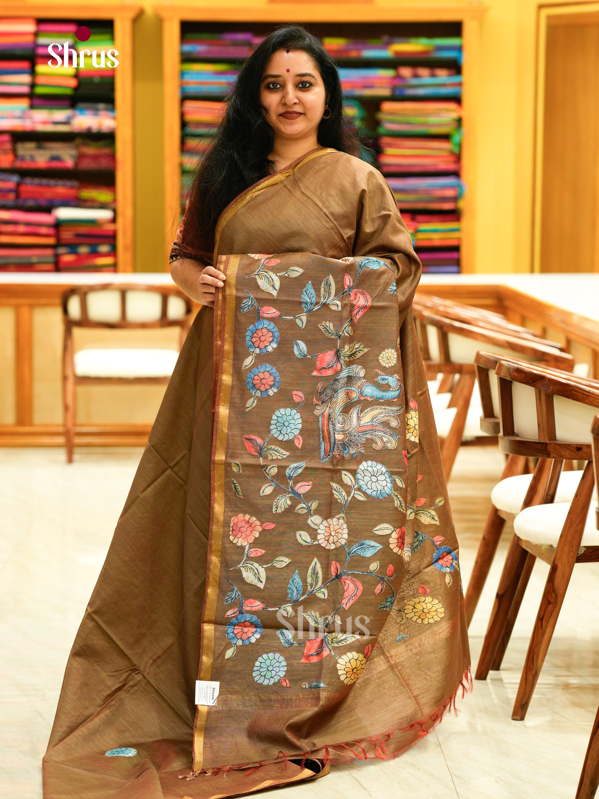 Kalamkari Applique Saree - EGS13050