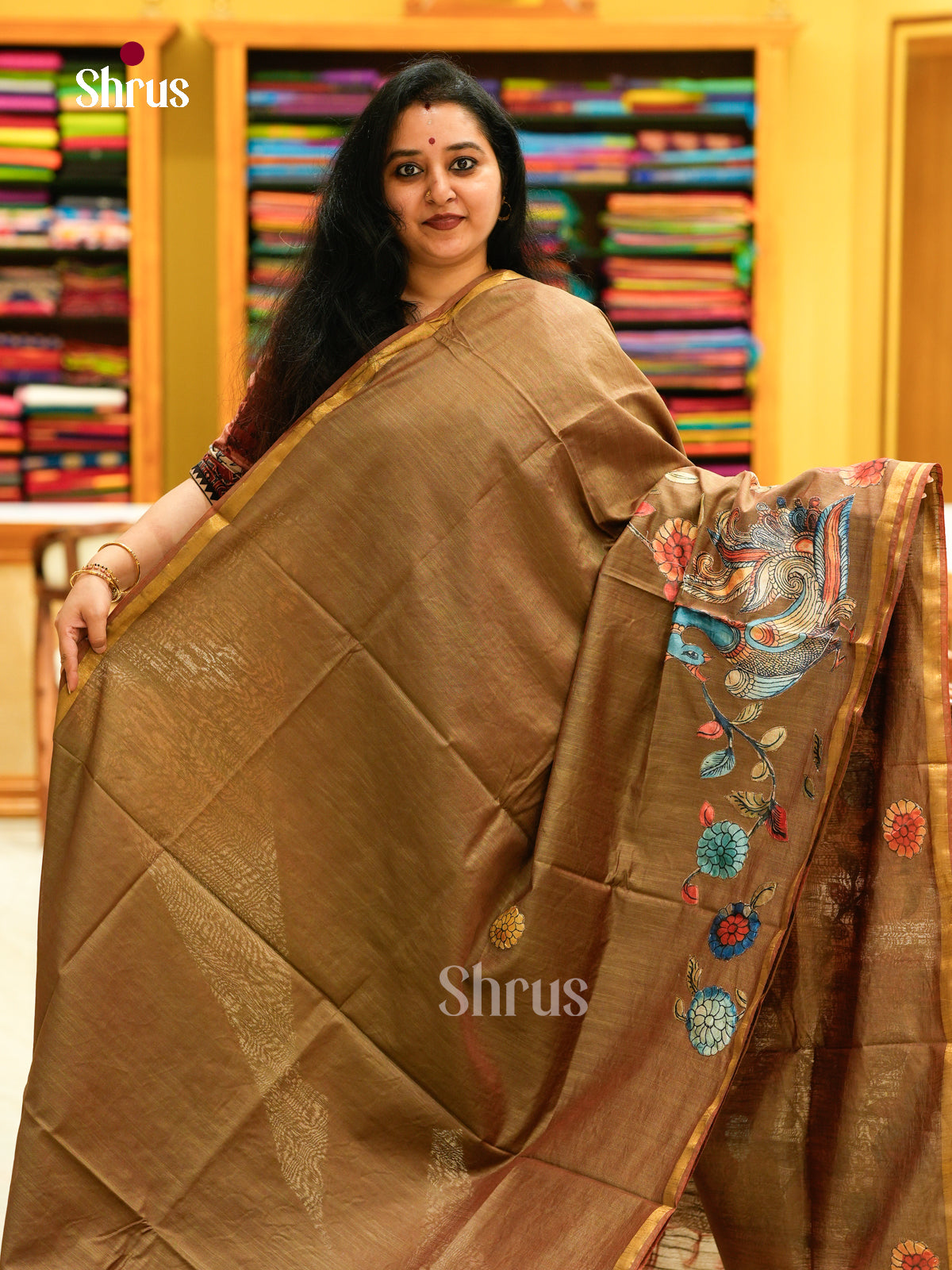 Kalamkari Applique Saree - EGS13050