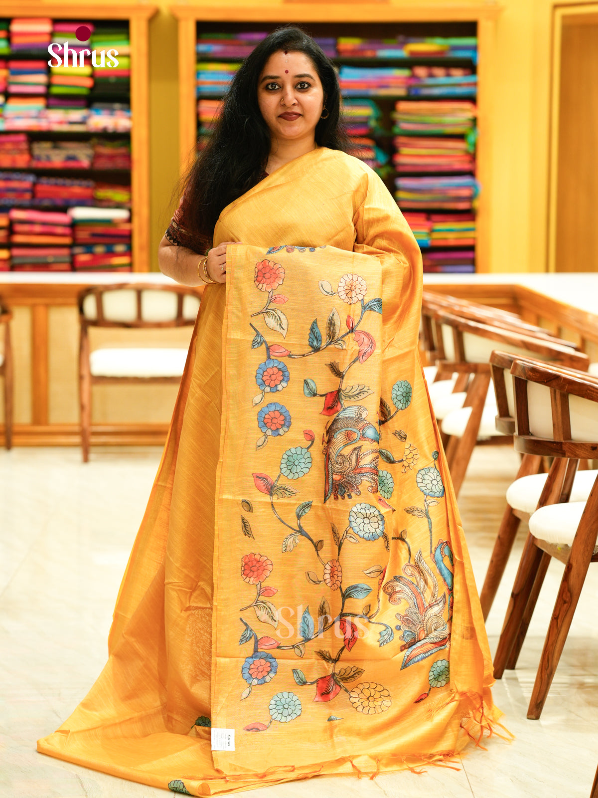 Kalamkari Applique Saree - EGS13051