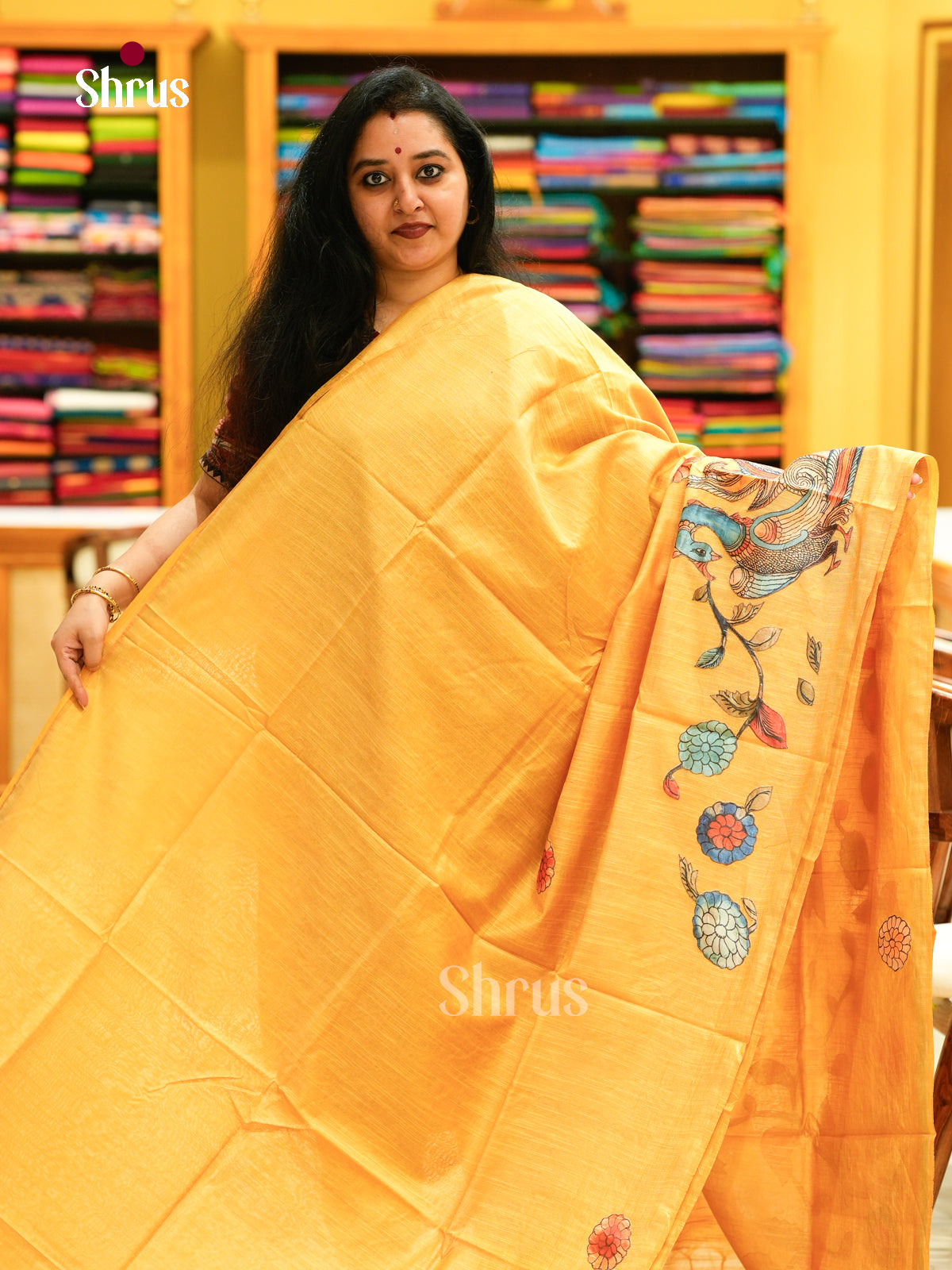 Kalamkari Applique Saree - EGS13051