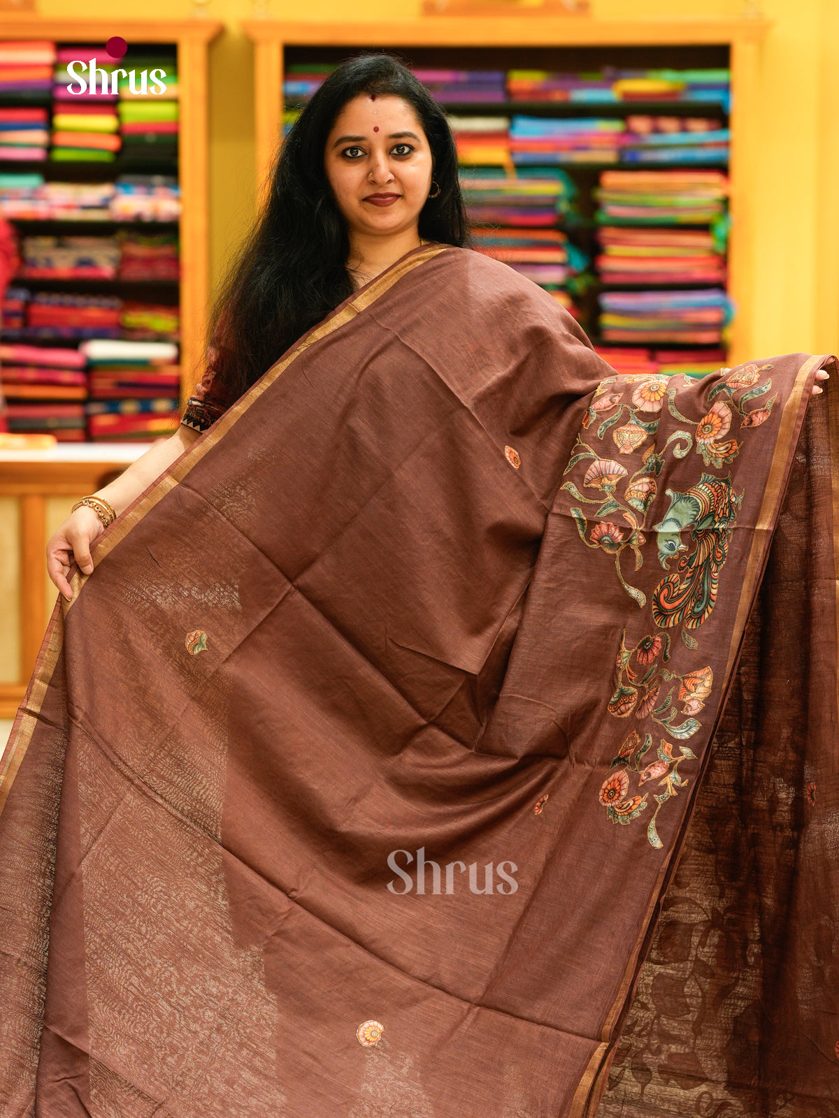 Kalamkari Applique Saree - EGS13052