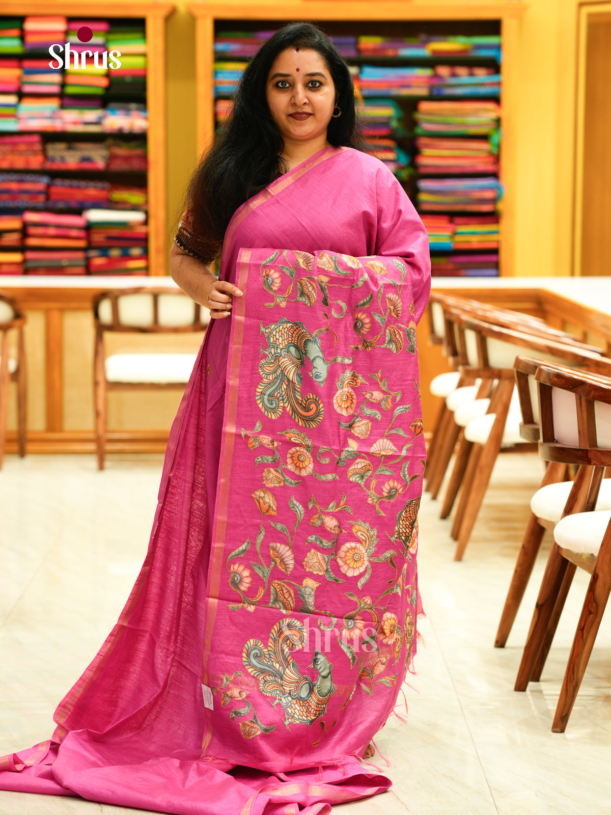Kalamkari Applique Saree - EGS13053