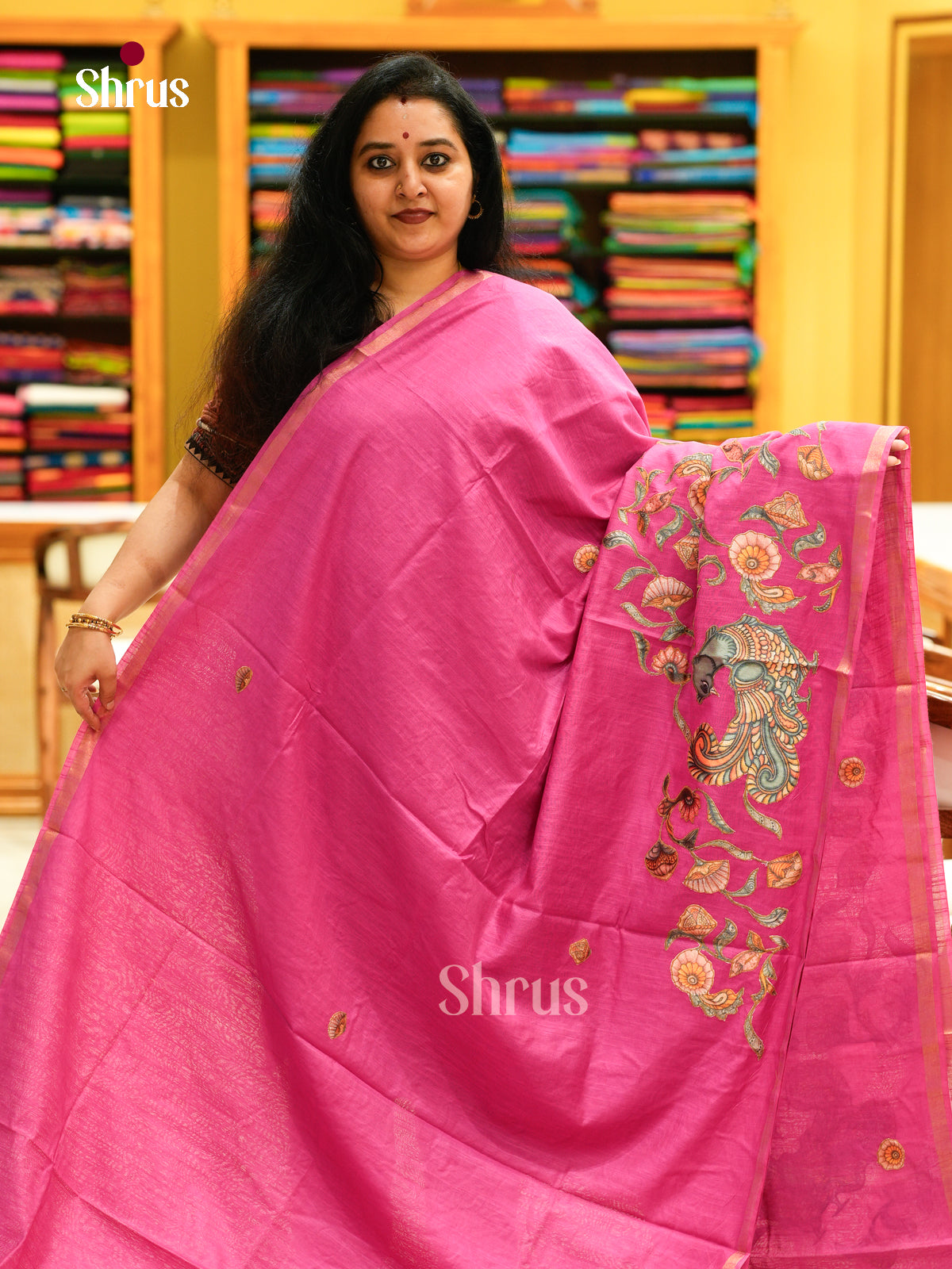 Kalamkari Applique Saree - EGS13053