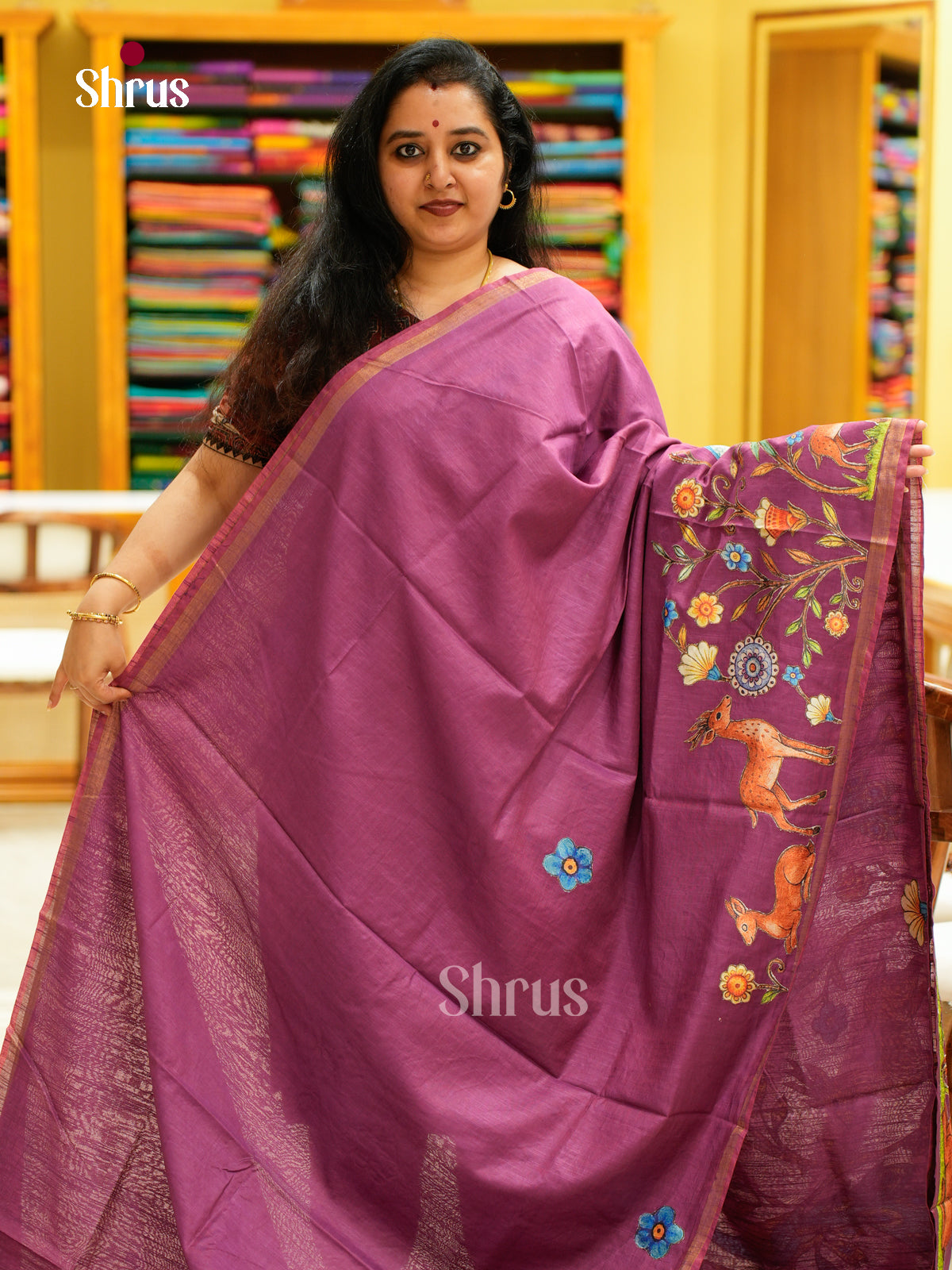 Kalamkari Applique Saree - EGS13054