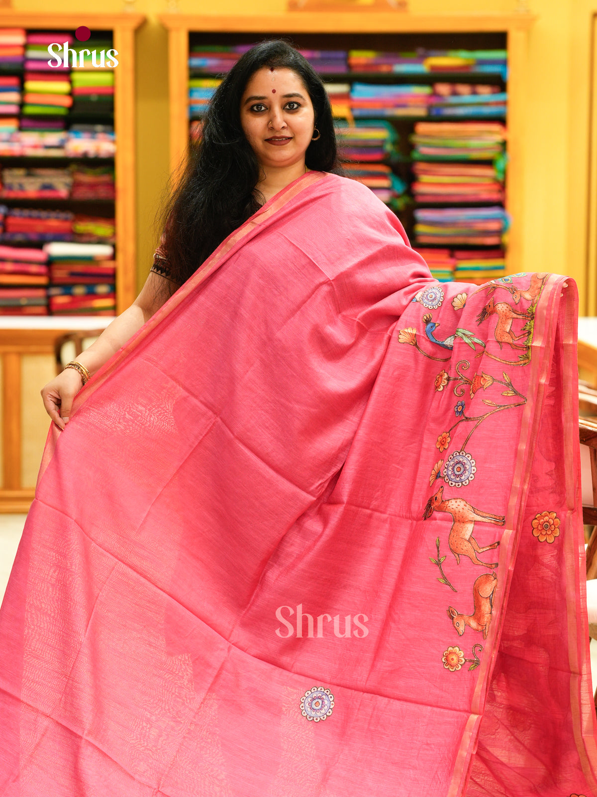 Kalamkari Applique Saree - EGS13055