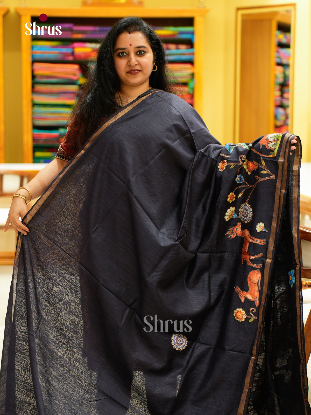 Kalamkari Applique Saree - EGS13056