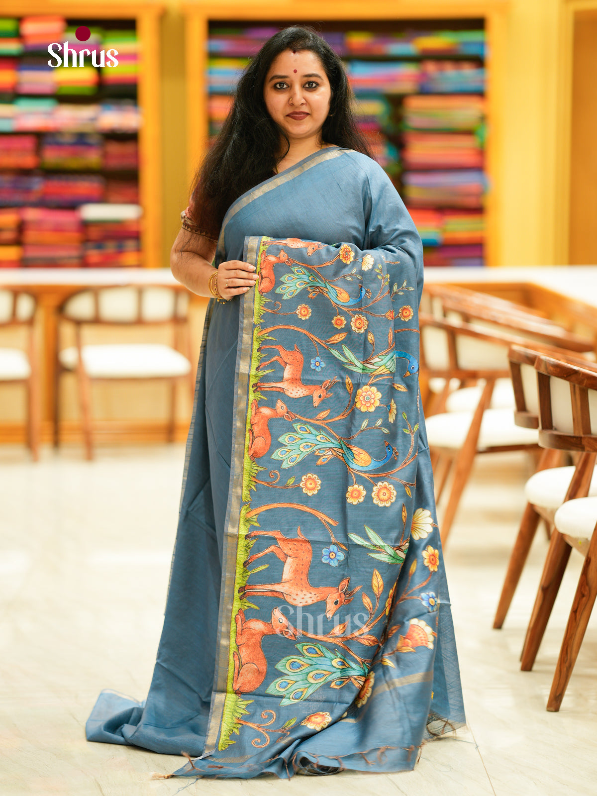 Kalamkari Applique Saree - EGS13057