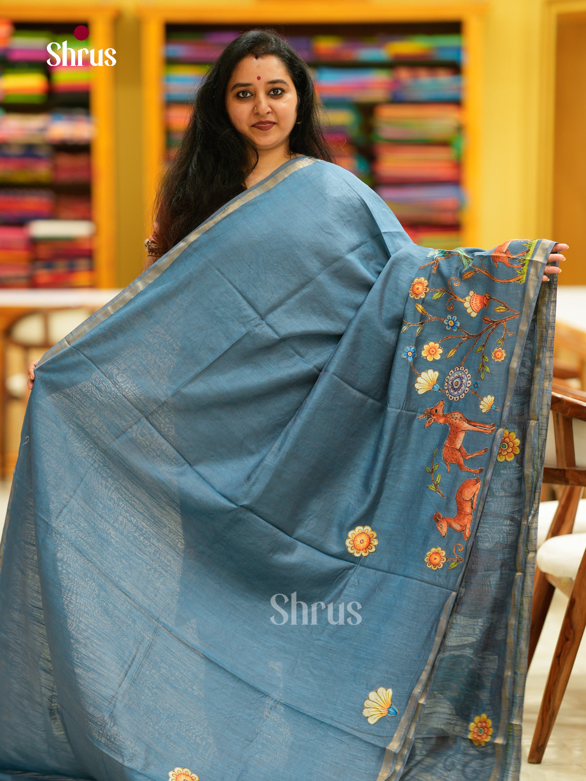 Kalamkari Applique Saree - EGS13057
