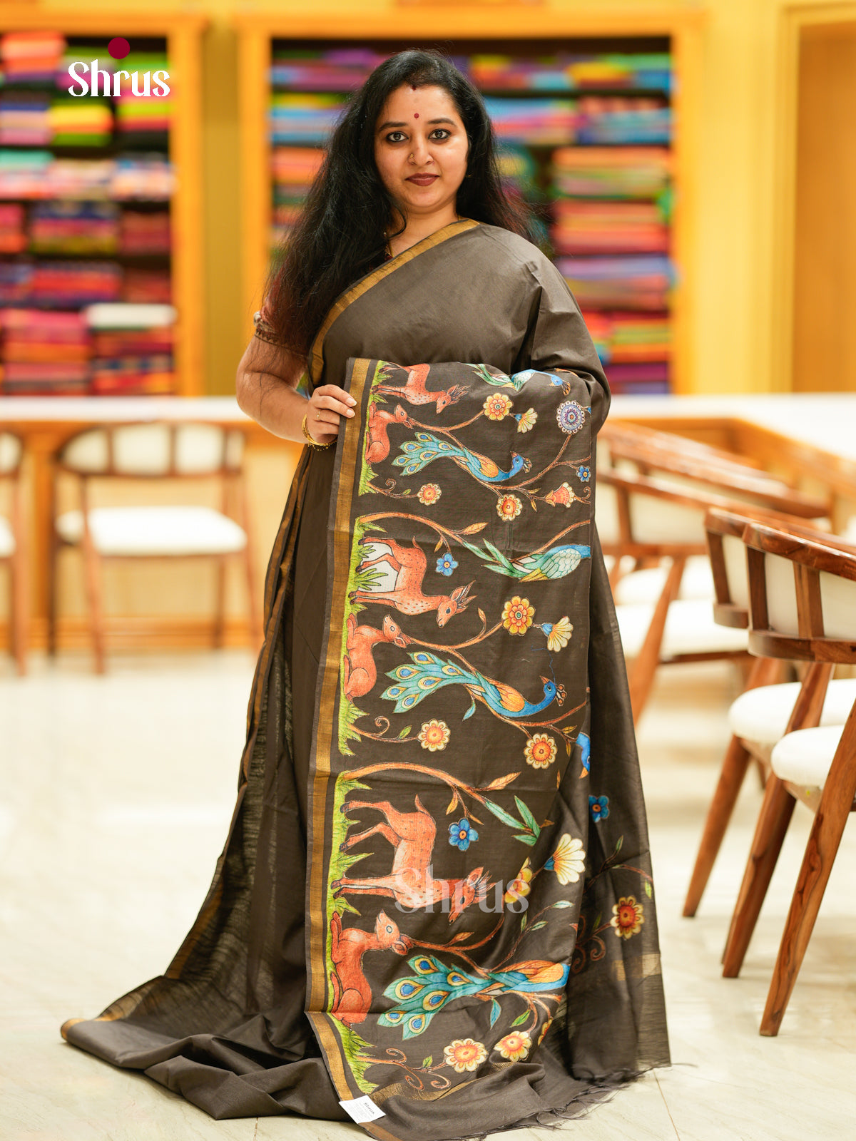 Kalamkari Applique Saree - EGS13058