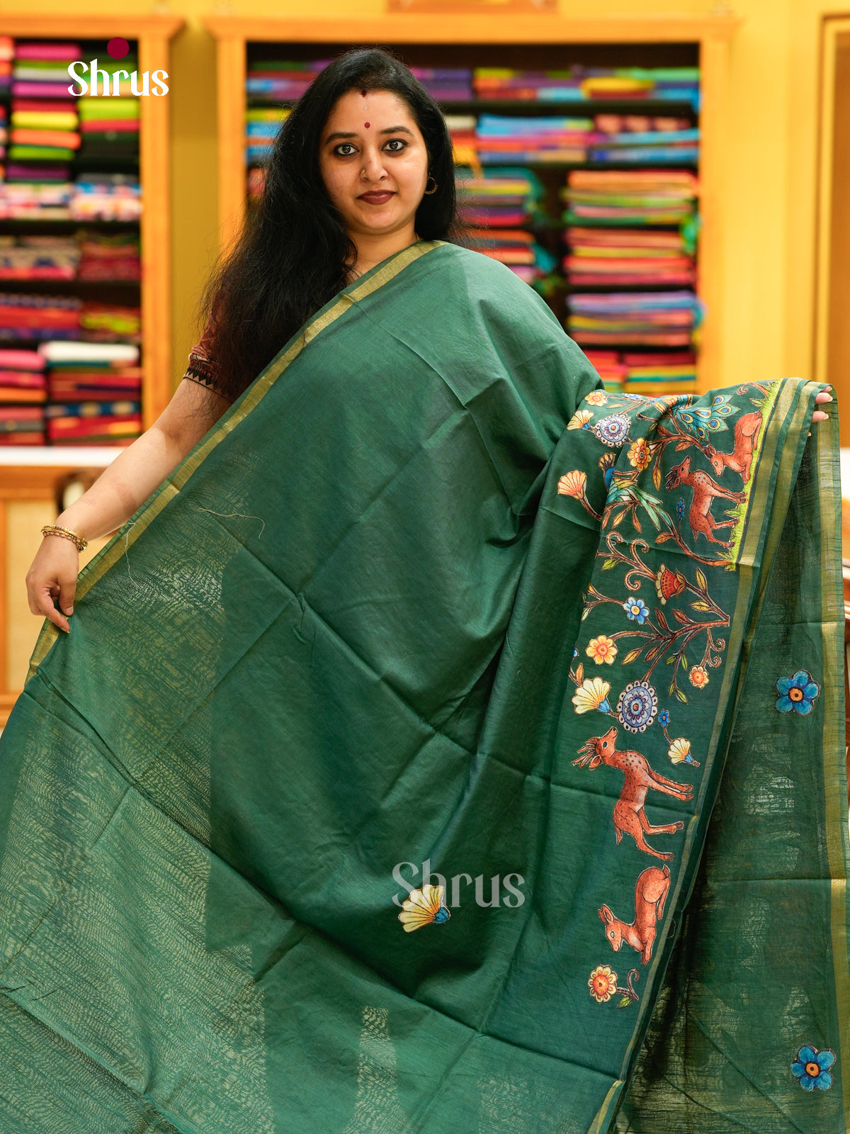 Kalamkari Applique Saree - EGS13059