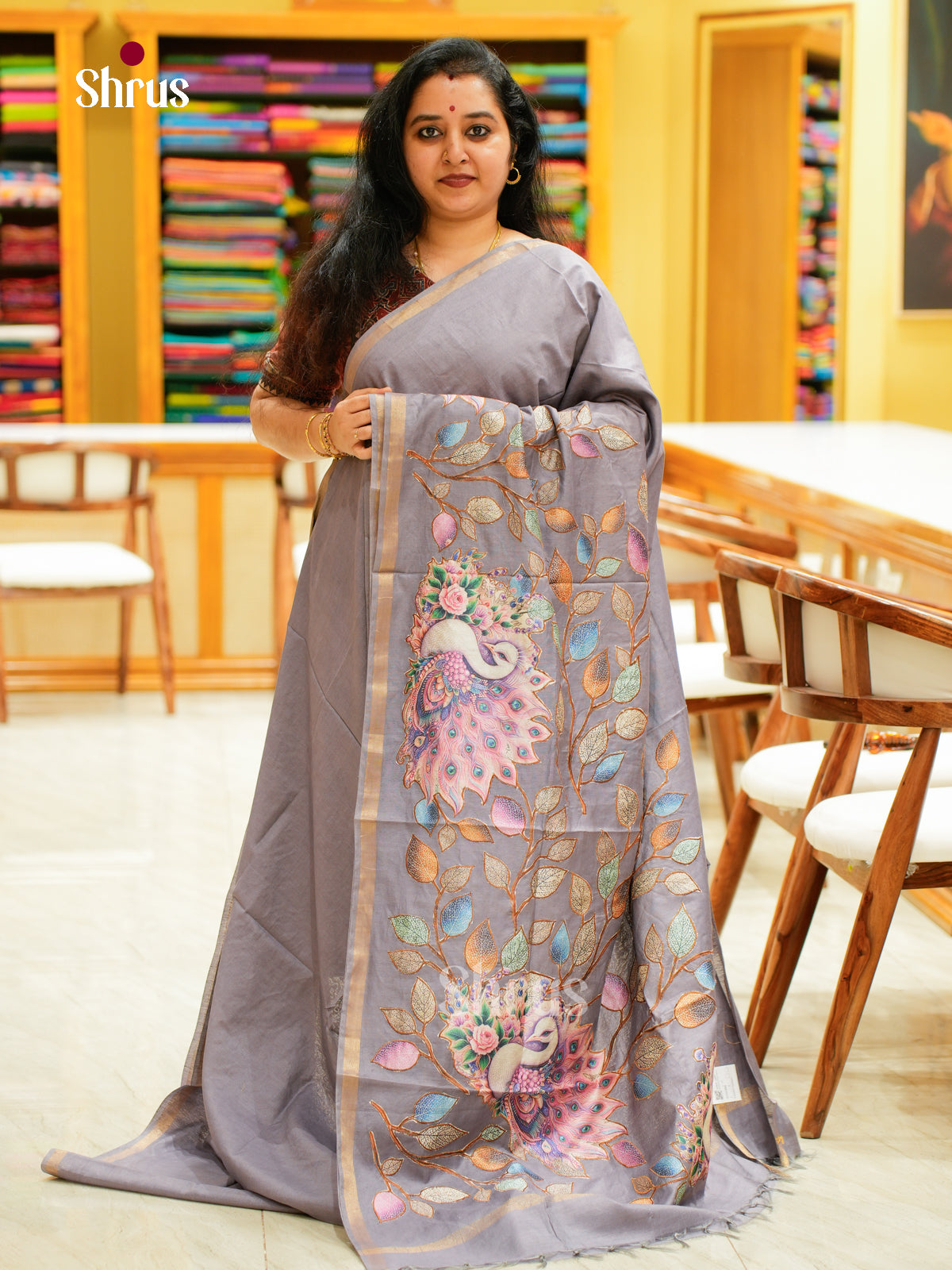 Kalamkari Applique Saree - EGS13064