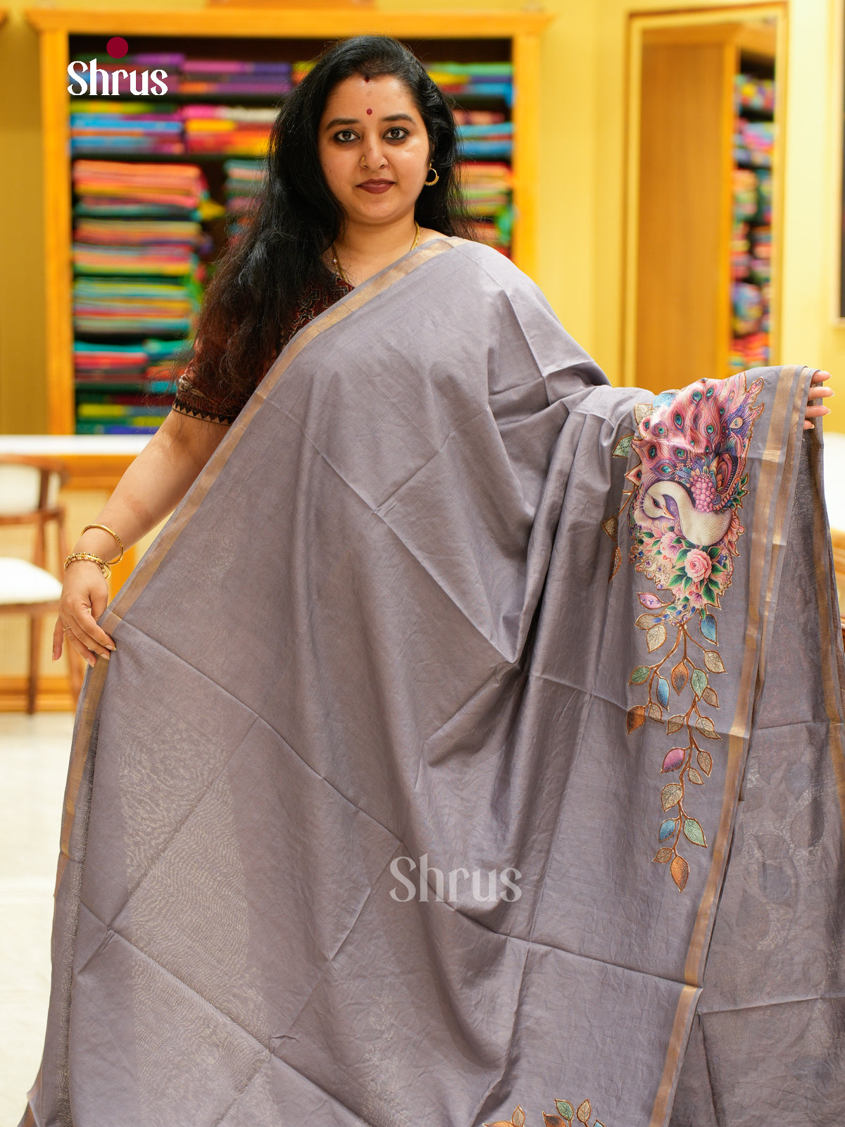 Kalamkari Applique Saree - EGS13064