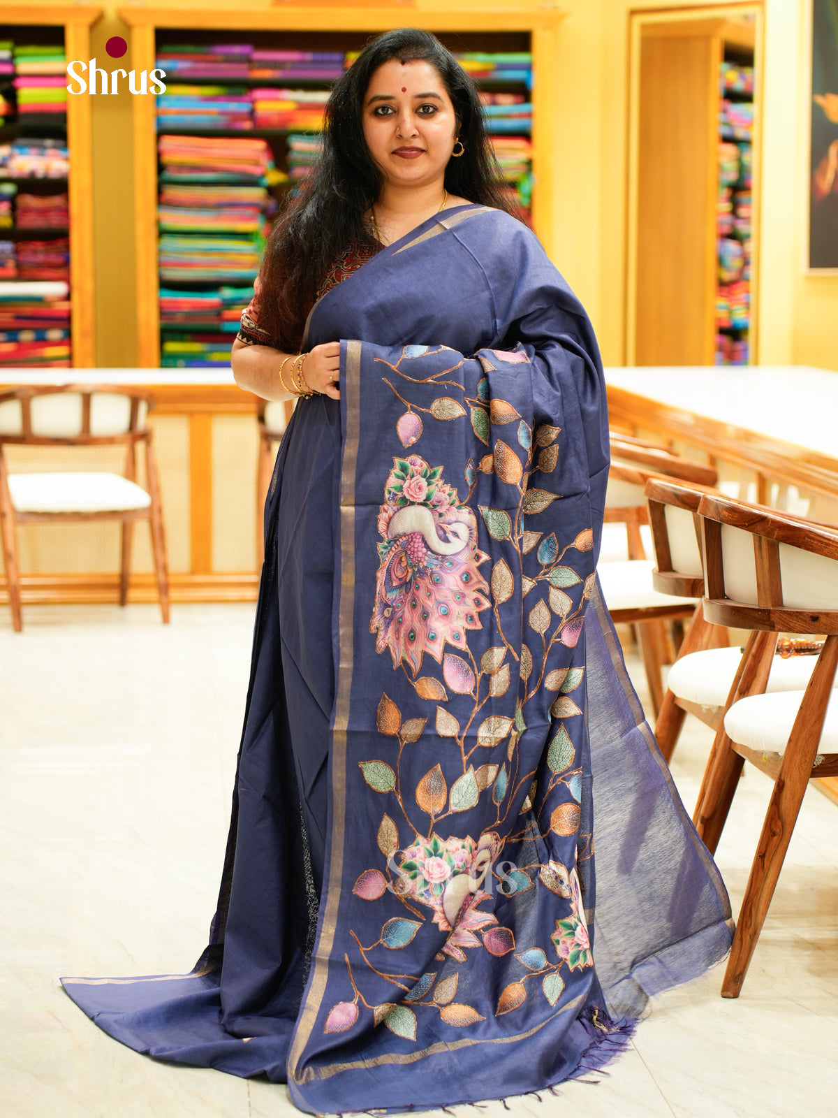 Kalamkari Applique Saree - EGS13066