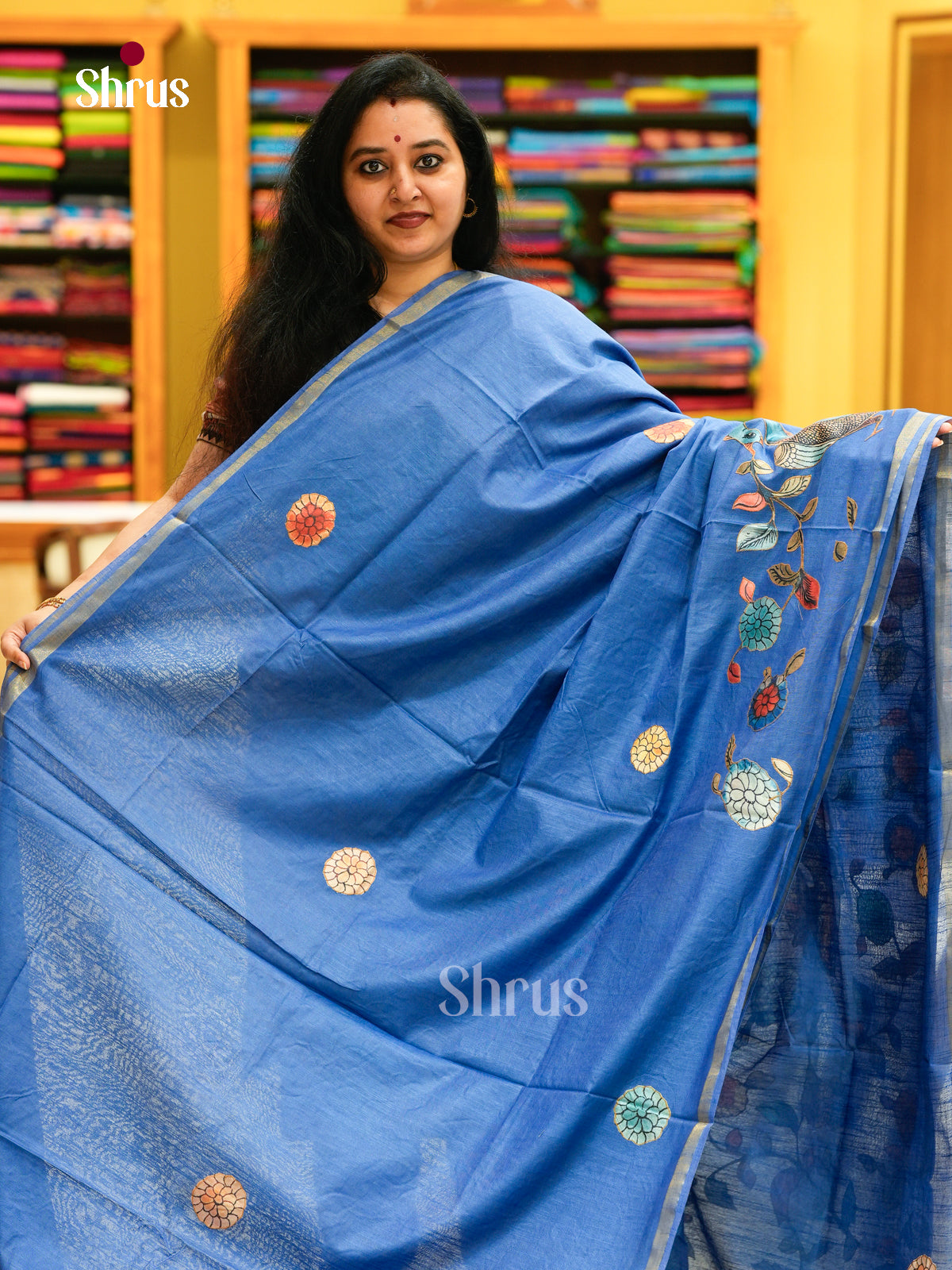 Kalamkari Applique Saree - EGS13067