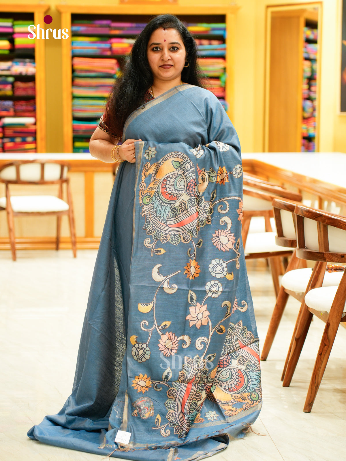 Kalamkari Applique Saree - EGS13069