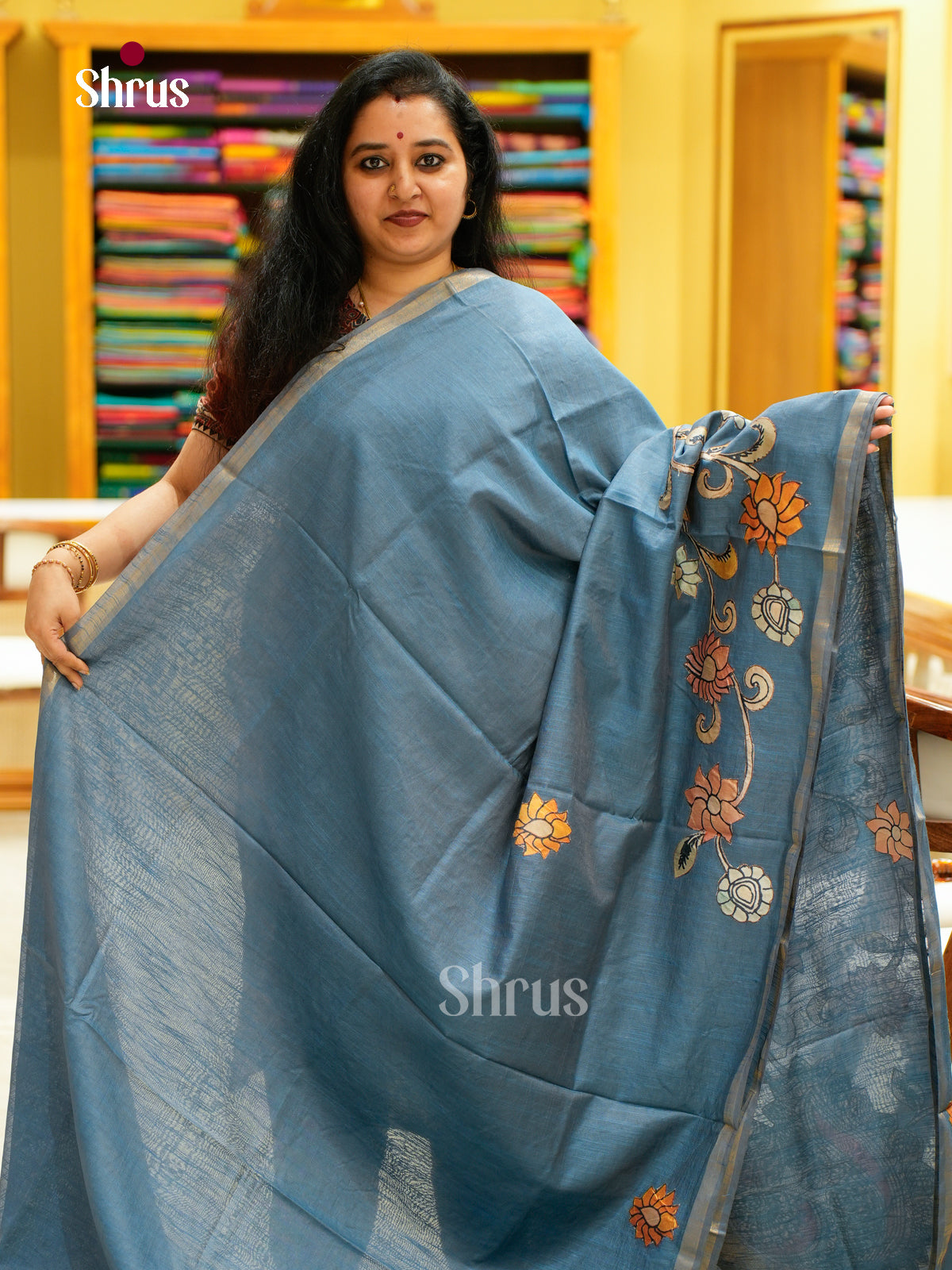 Kalamkari Applique Saree - EGS13069