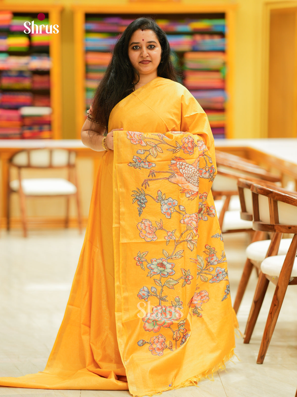 Kalamkari Applique Saree - EGS13070