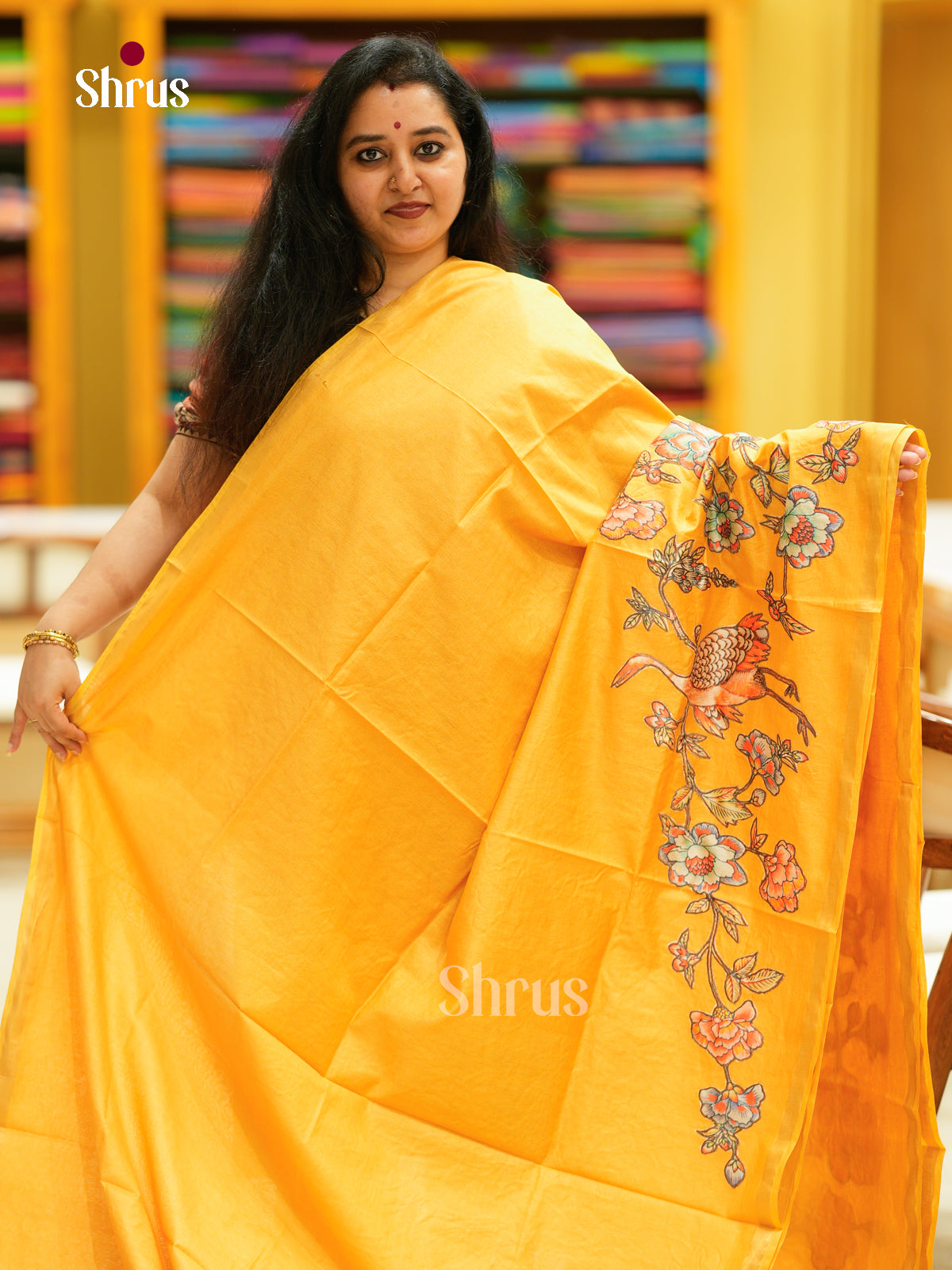 Kalamkari Applique Saree - EGS13070