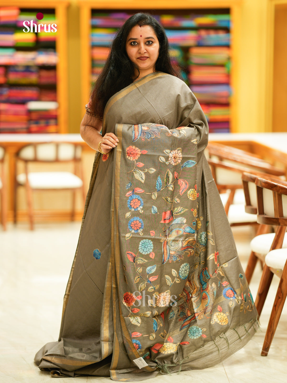 Kalamkari Applique Saree - EGS13072