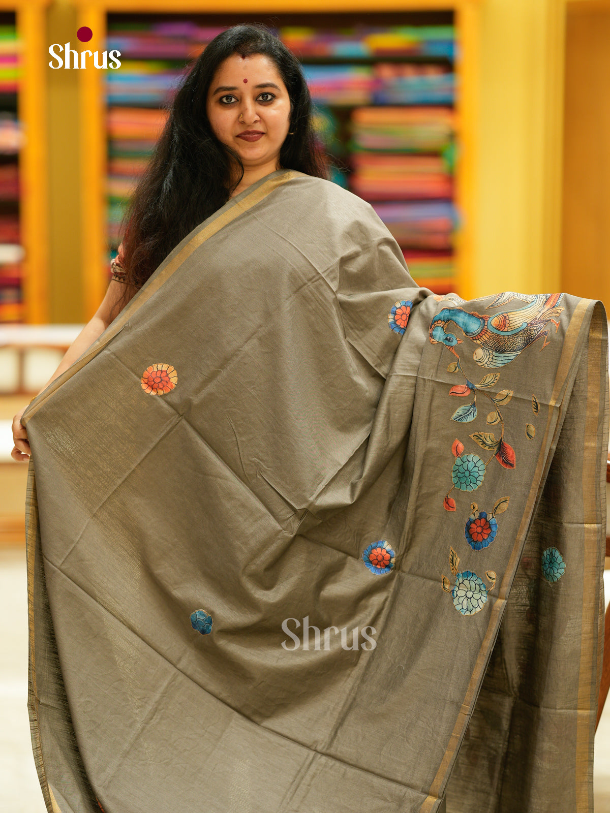 Kalamkari Applique Saree - EGS13072