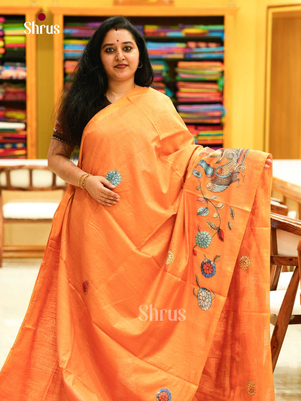 Kalamkari Applique Saree - EGS13073