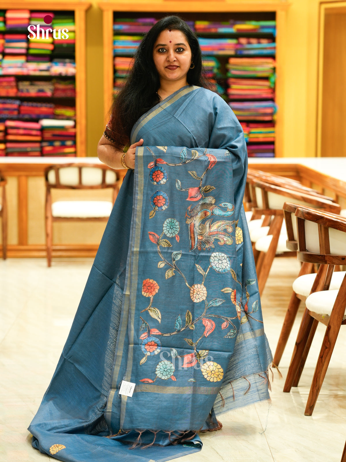 Kalamkari Applique Saree - EGS13074
