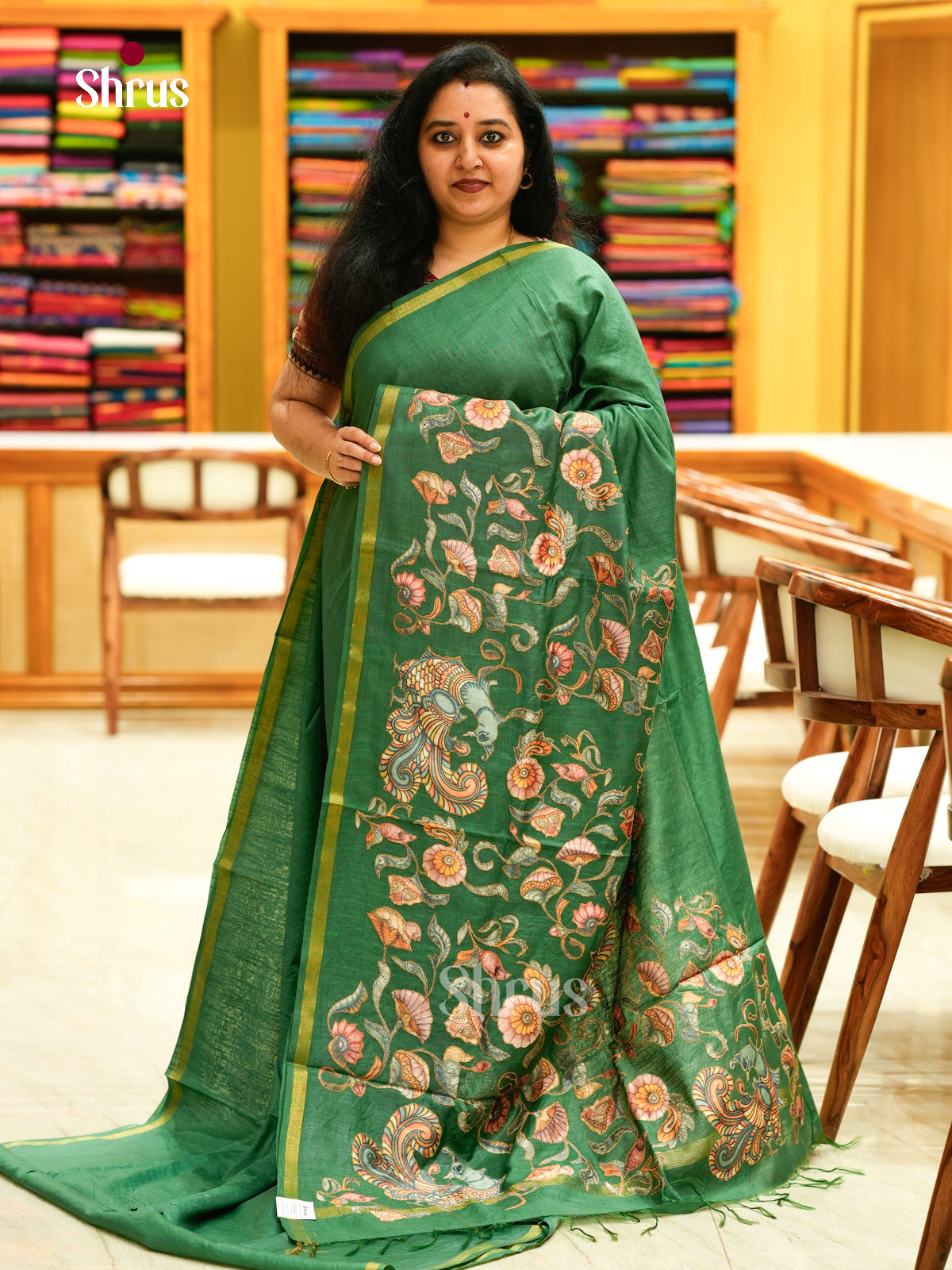 Kalamkari Applique Saree - EGS13080