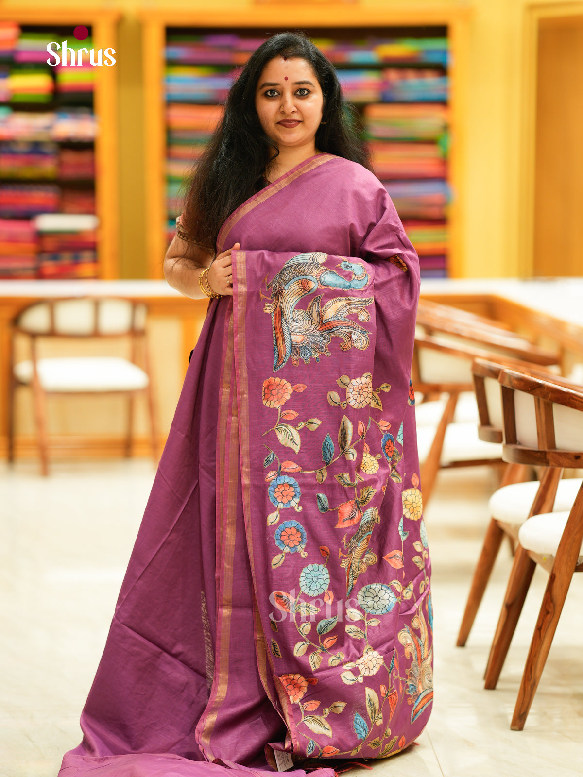 Kalamkari Applique Saree - EGS13086
