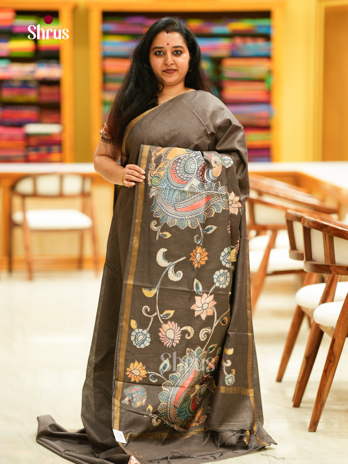 Kalamkari Applique Saree - EGS13088