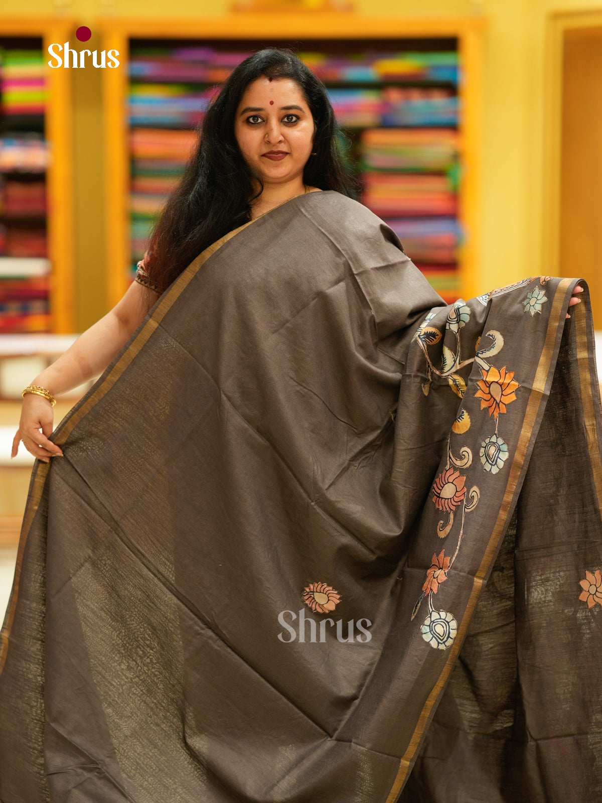 Kalamkari Applique Saree - EGS13088