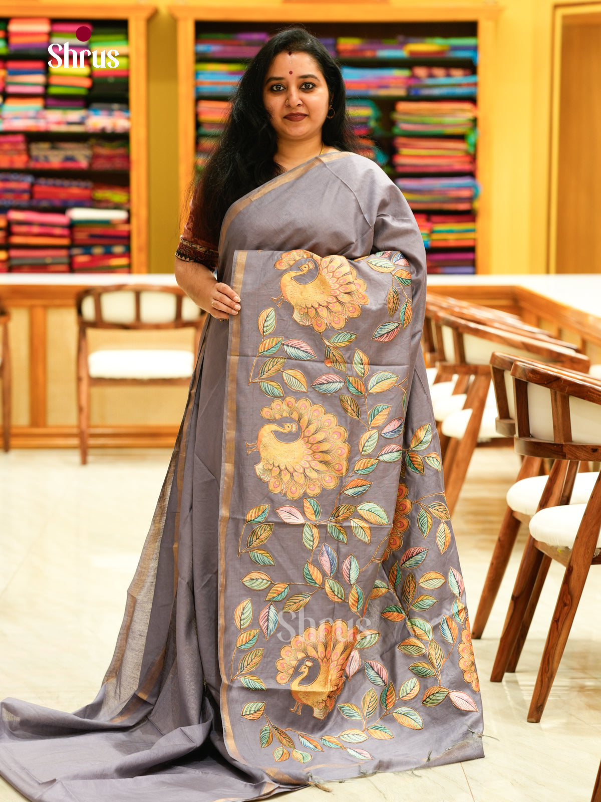 Kalamkari Applique Saree - EGS13094