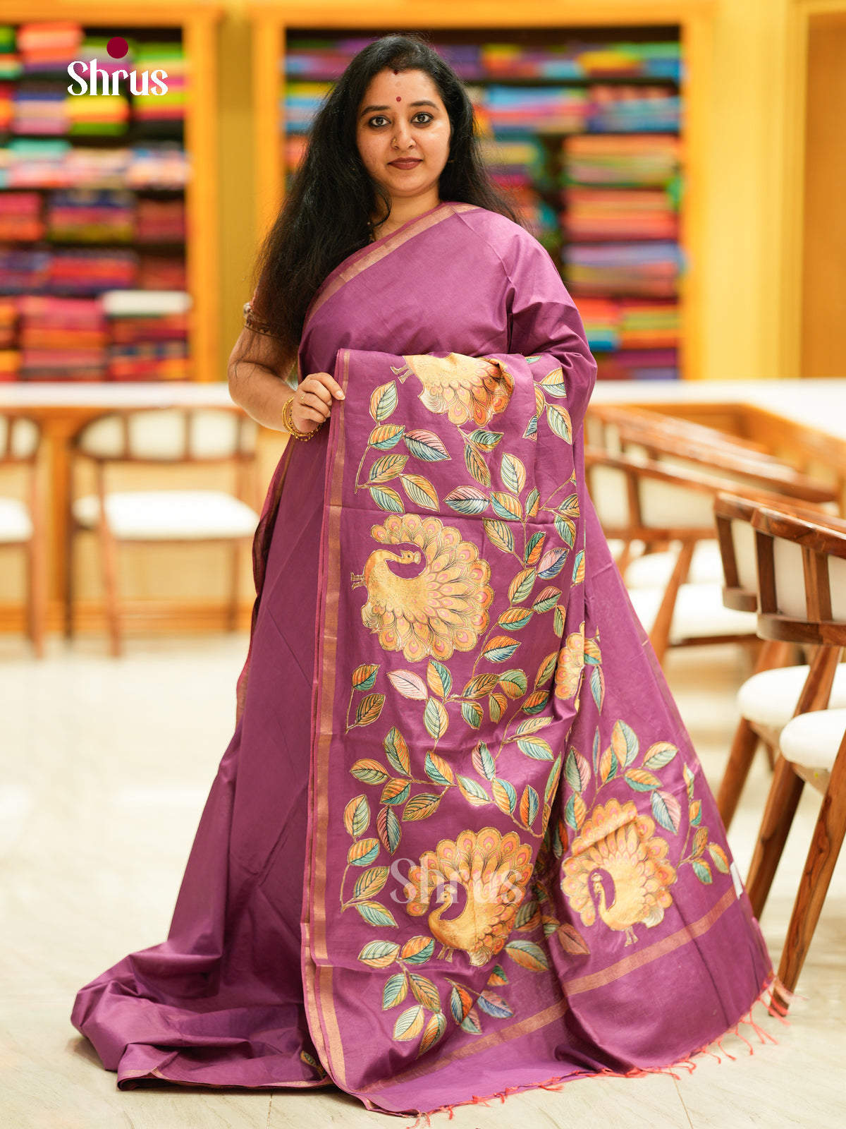 Kalamkari Applique Saree - EGS13096