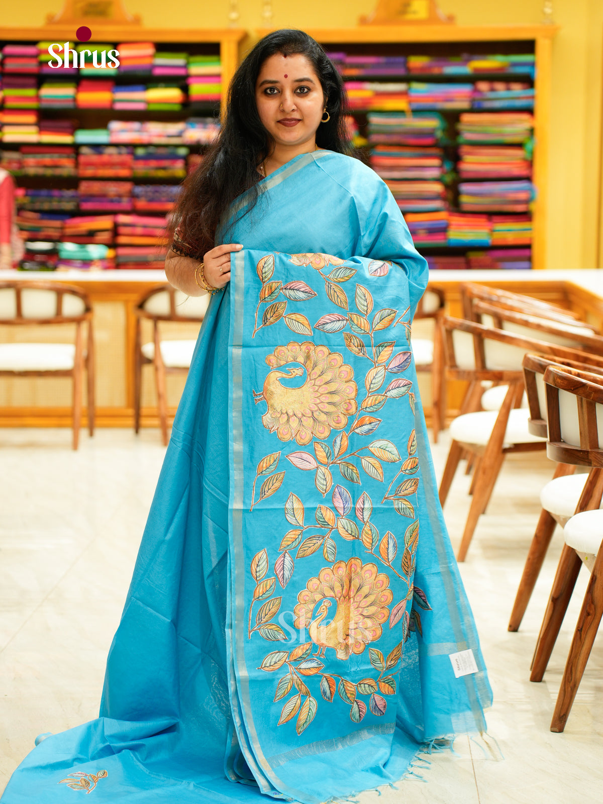 Kalamkari Applique Saree - EGS13097