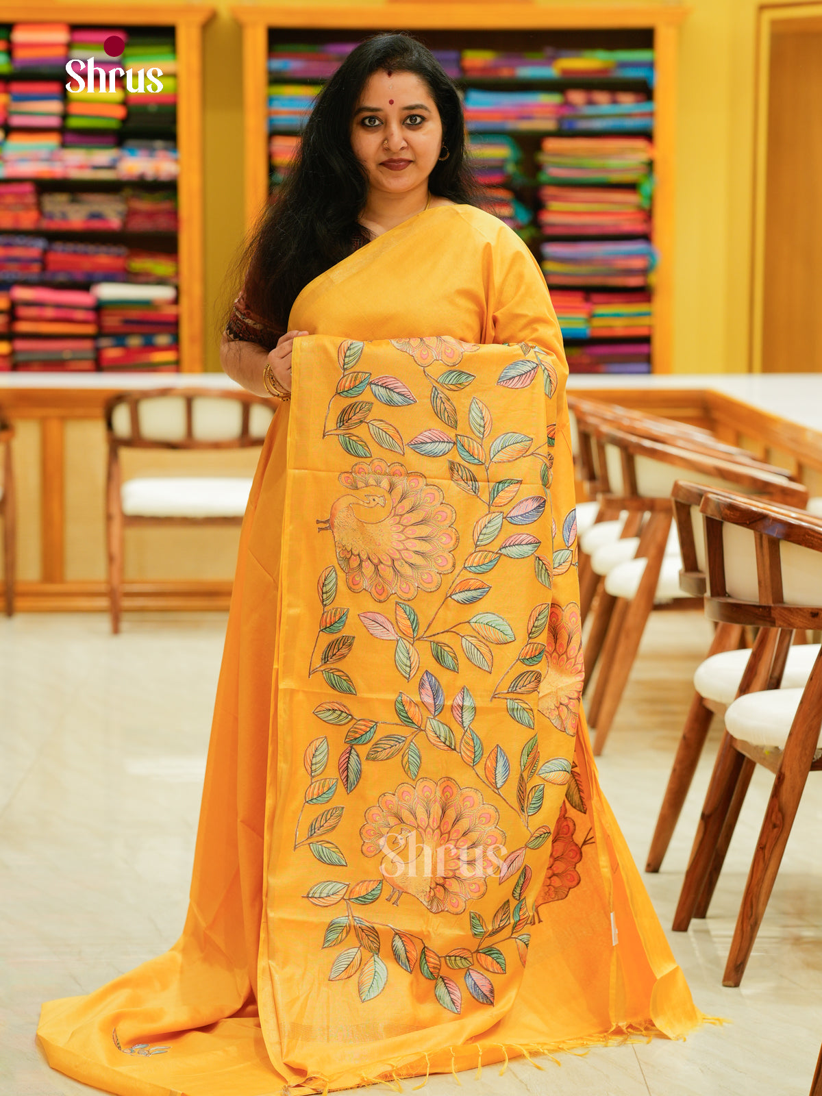 Kalamkari Applique Saree - EGS13098