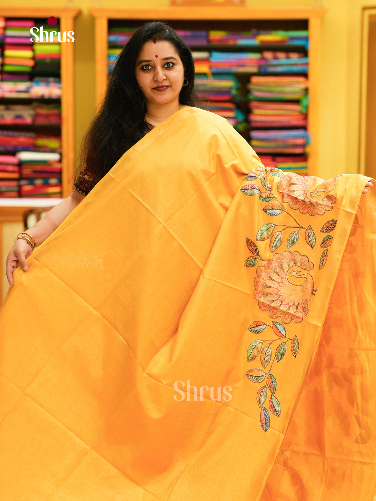 Kalamkari Applique Saree - EGS13098