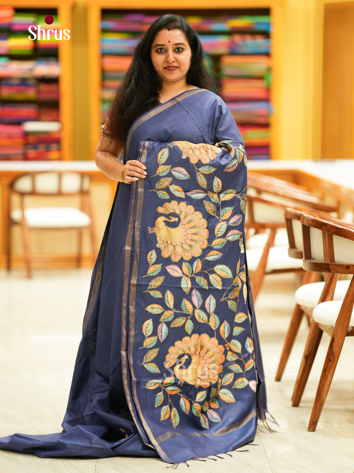 Kalamkari Applique Saree - EGS13100