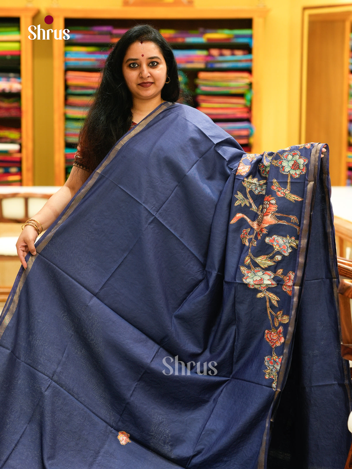 Kalamkari Applique Saree - EGS13104