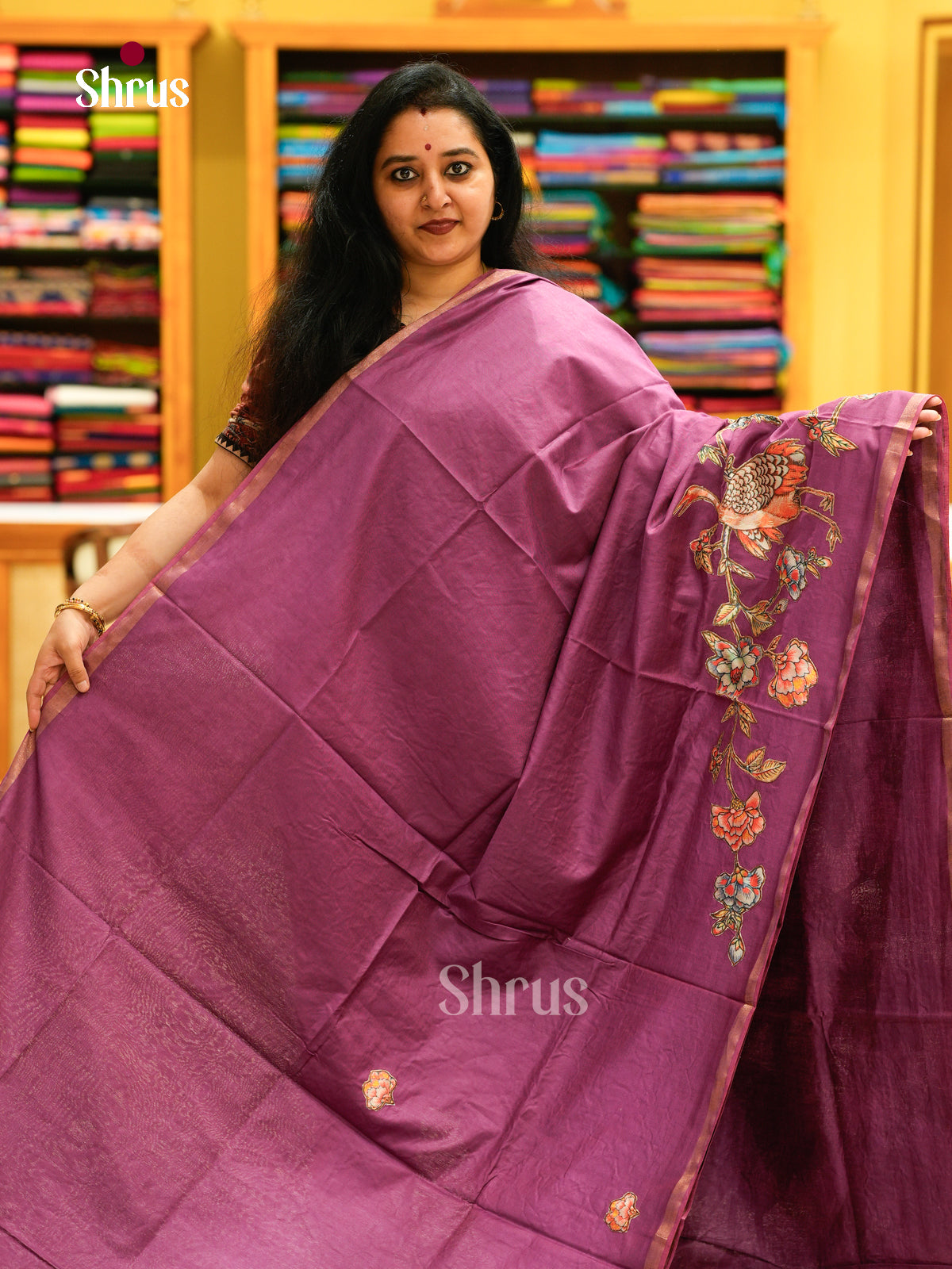 Kalamkari Applique Saree - EGS13106