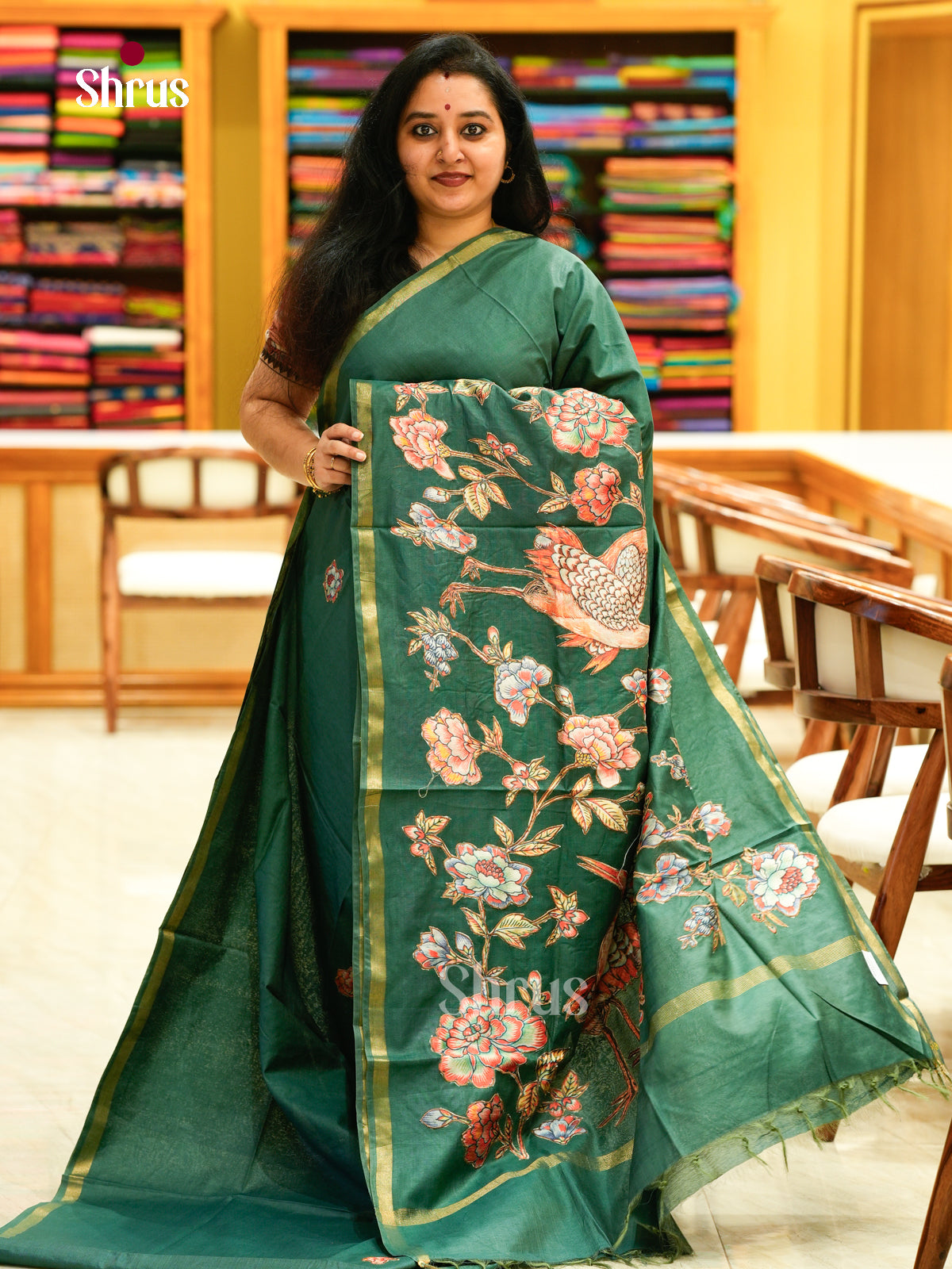 Kalamkari Applique Saree - EGS13107