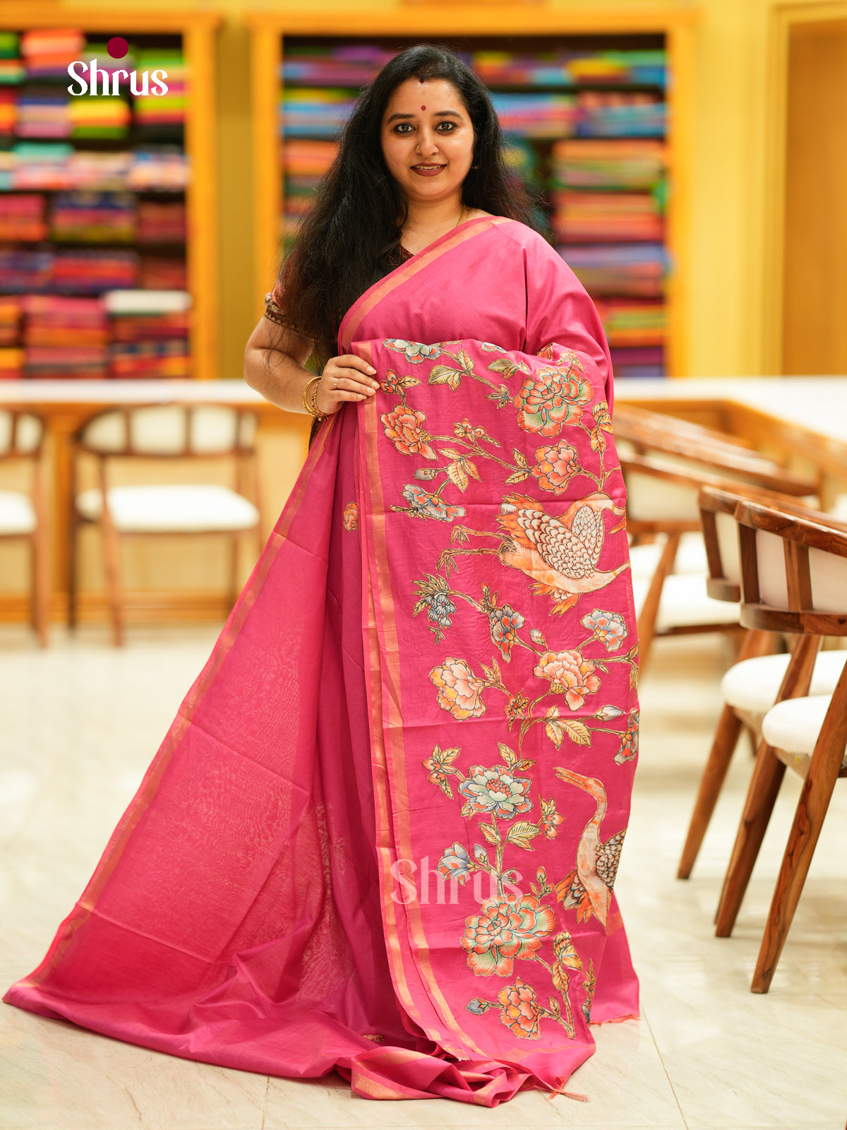 Kalamkari Applique Saree - EGS13108