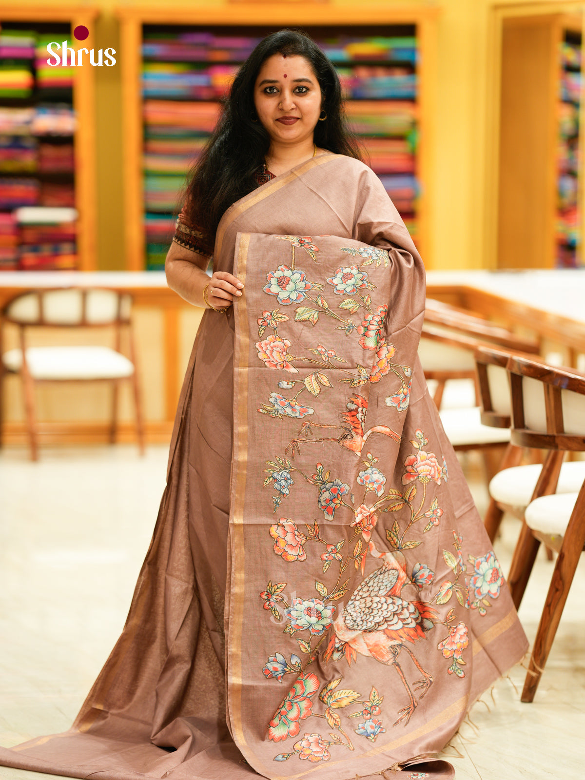 Kalamkari Applique Saree - EGS13110