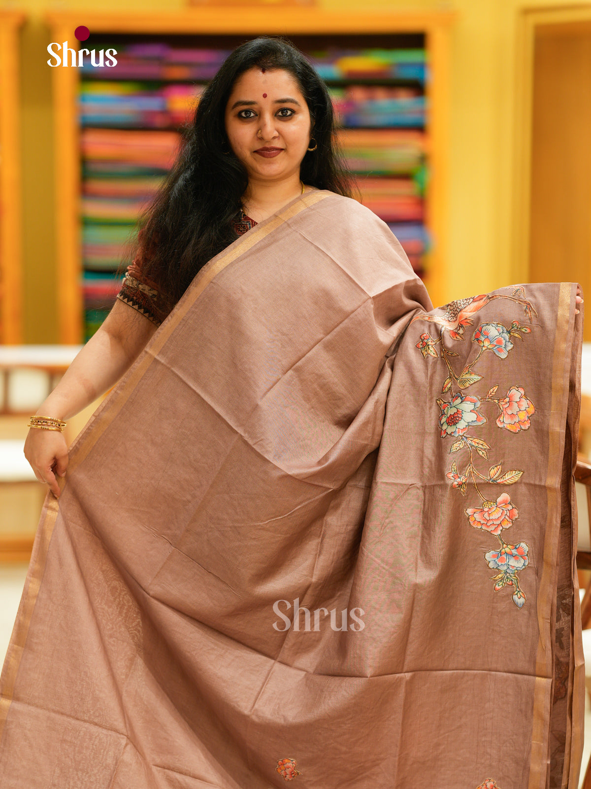 Kalamkari Applique Saree - EGS13110