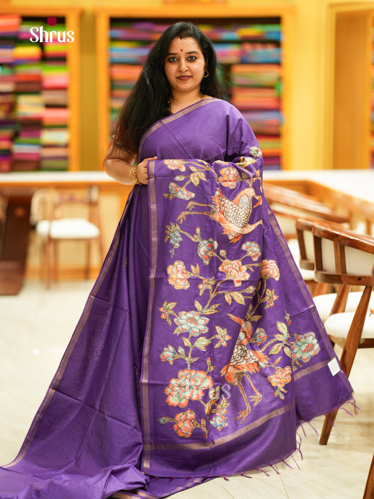Kalamkari Applique Saree - EGS13111