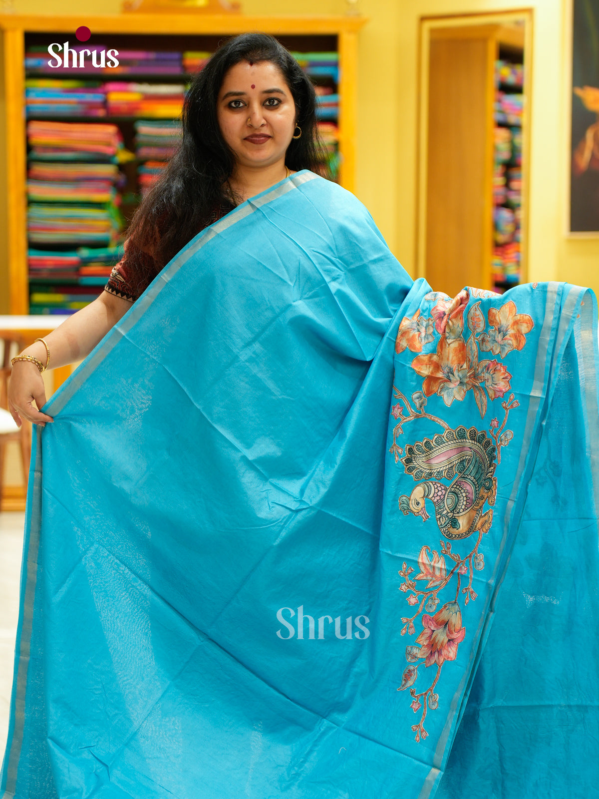 Kalamkari Applique Saree - EGS13115