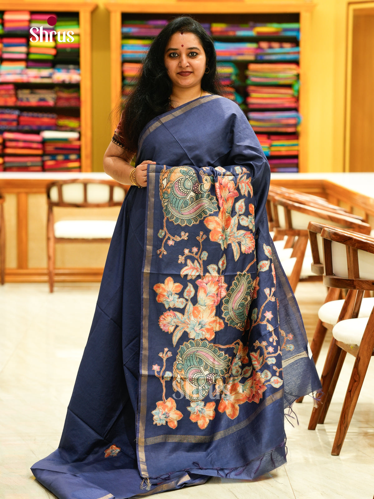 Kalamkari Applique Saree - EGS13116